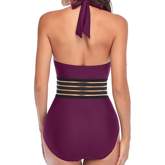 NWT Cillet  Burgundy 1 piece swimsuit  Small - Picture 2 of 3